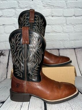 Ariat Men’s Sport Western Wide Square Toe Leather Cowboy Boots